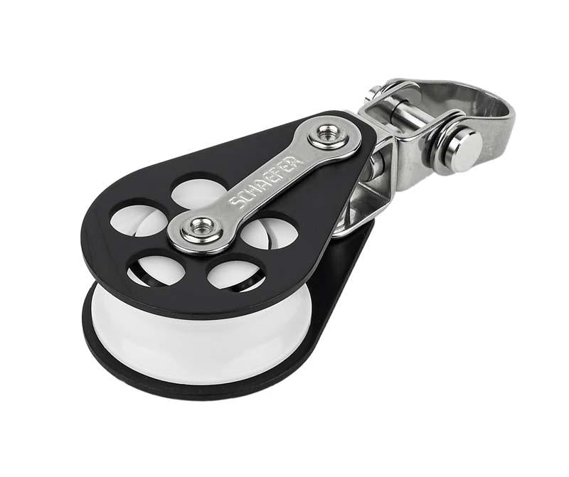 Schaefer Single Alum. Ball Bearing Block w/Swivel Shackle, Max Line 7/16"
