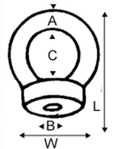 Wichard 5/16" (8mm) Eye Nut w/ 1/2" Diameter