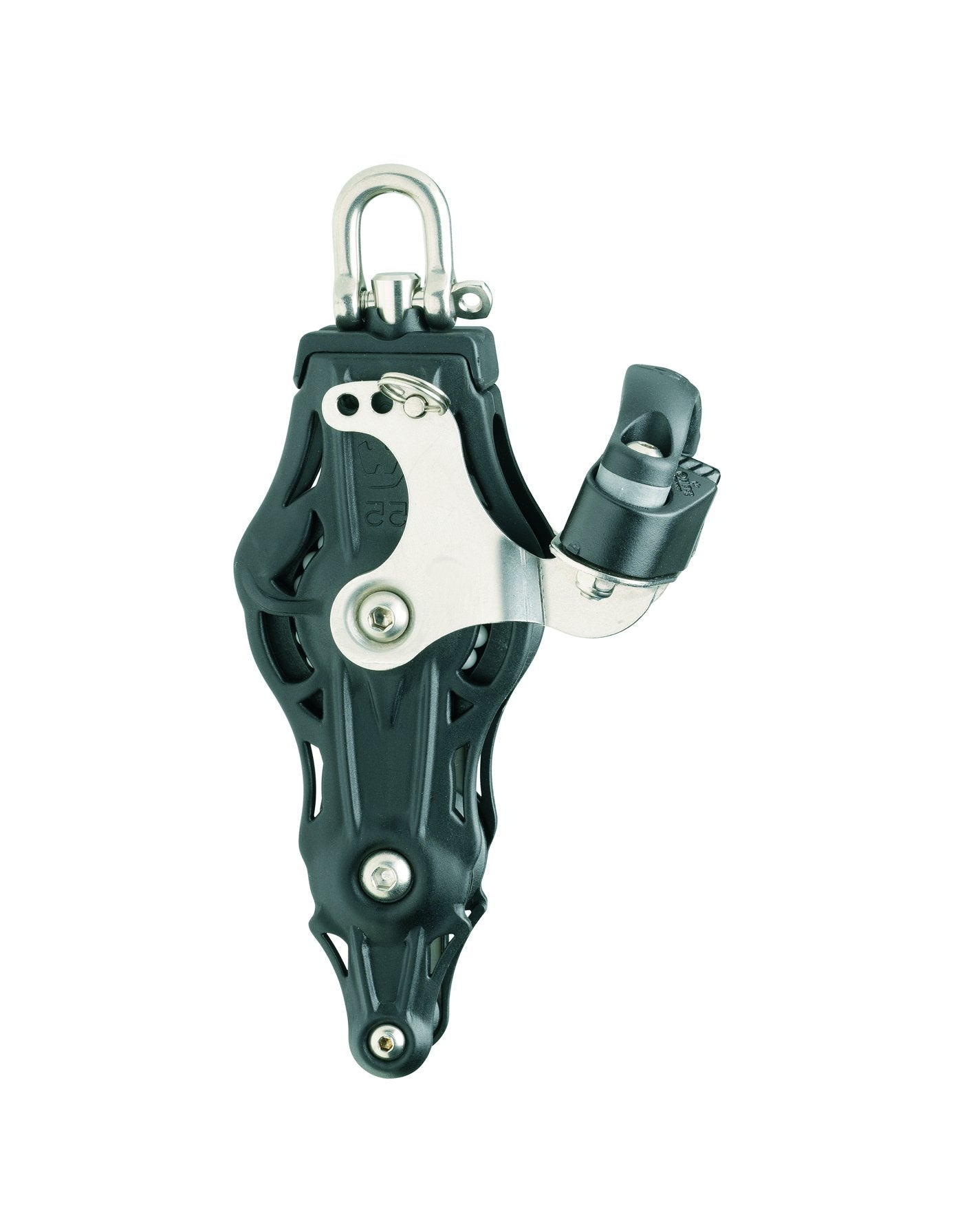 Wichard 2 49/64" (70mm) Ball Bearing Fiddle Block w/ Swivel Head, Becket & Cam Cleat