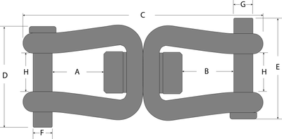 Tylaska 2 3/4" T5 Clevis/Clevis Bail Swivel