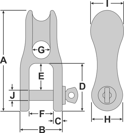 Tylaska H20 2:1 Aluminum Halyard Shackle