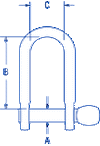 Ronstan Slotted Pin Standard Dee Shackle