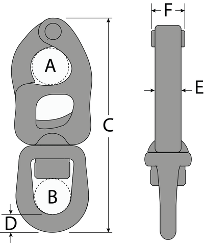 Tylaska 10.63" T50 Standard Bail Snap Shackle