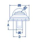 Ronstan Pad Eye, Removable Stand Up 16mm Bar