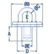 Ronstan Pad Eye, Removable, 20mm Bar